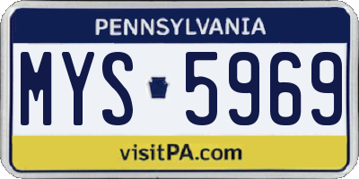 PA license plate MYS5969