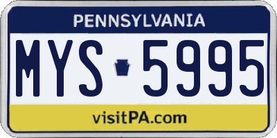 PA license plate MYS5995