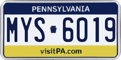 PA license plate MYS6019