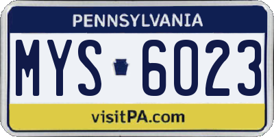 PA license plate MYS6023