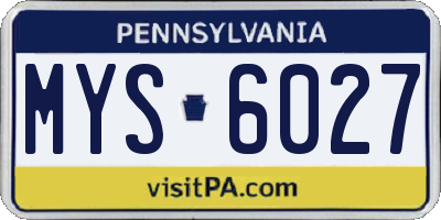 PA license plate MYS6027