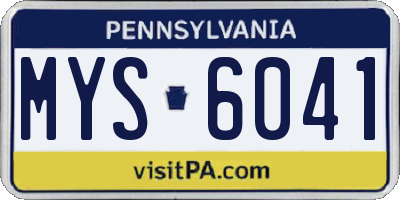 PA license plate MYS6041