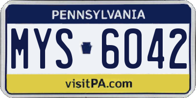 PA license plate MYS6042