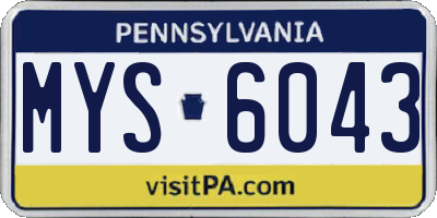 PA license plate MYS6043