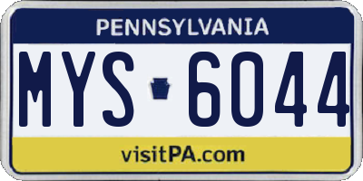 PA license plate MYS6044