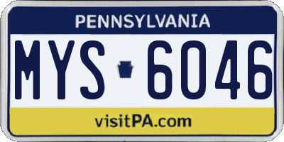 PA license plate MYS6046