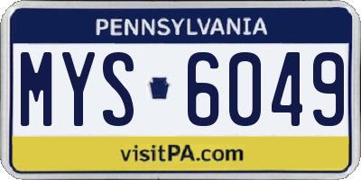 PA license plate MYS6049