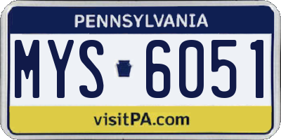 PA license plate MYS6051