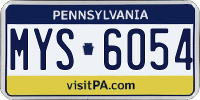 PA license plate MYS6054