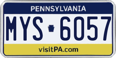 PA license plate MYS6057