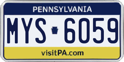 PA license plate MYS6059