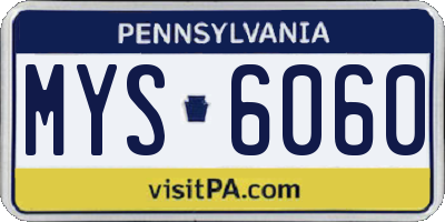 PA license plate MYS6060