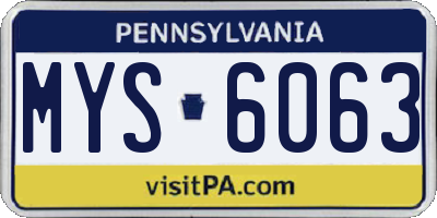 PA license plate MYS6063