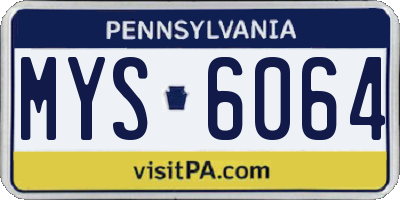 PA license plate MYS6064