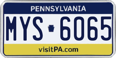 PA license plate MYS6065