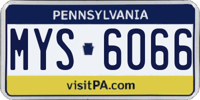 PA license plate MYS6066