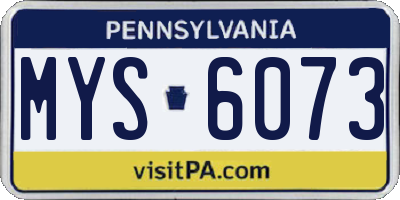 PA license plate MYS6073
