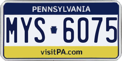 PA license plate MYS6075