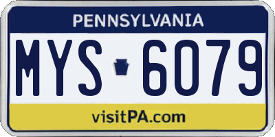 PA license plate MYS6079