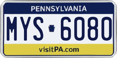PA license plate MYS6080