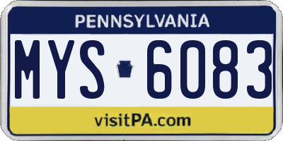 PA license plate MYS6083