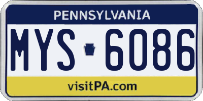 PA license plate MYS6086