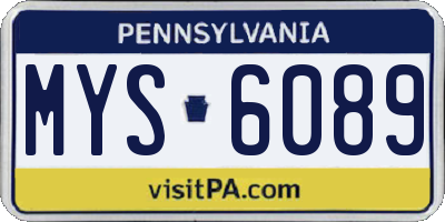 PA license plate MYS6089