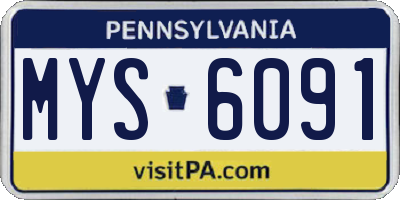 PA license plate MYS6091