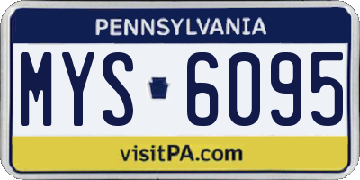 PA license plate MYS6095