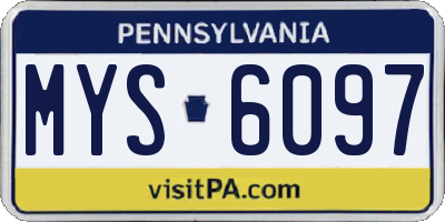 PA license plate MYS6097