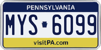 PA license plate MYS6099