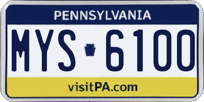 PA license plate MYS6100