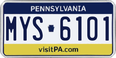 PA license plate MYS6101