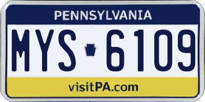 PA license plate MYS6109