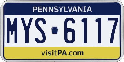 PA license plate MYS6117