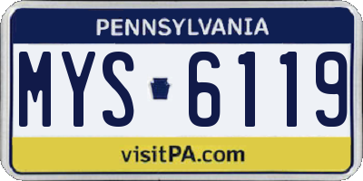 PA license plate MYS6119
