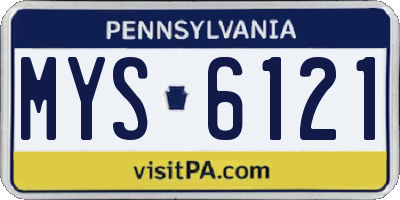 PA license plate MYS6121