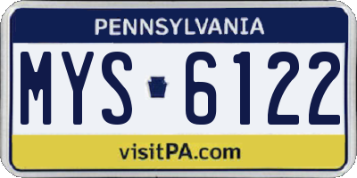PA license plate MYS6122