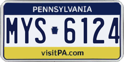 PA license plate MYS6124