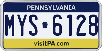 PA license plate MYS6128