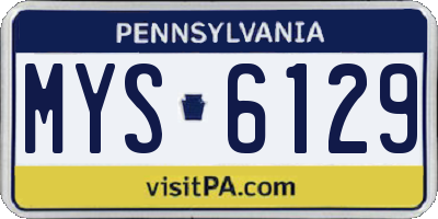 PA license plate MYS6129