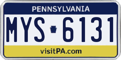 PA license plate MYS6131