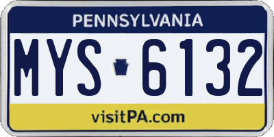 PA license plate MYS6132