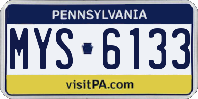 PA license plate MYS6133