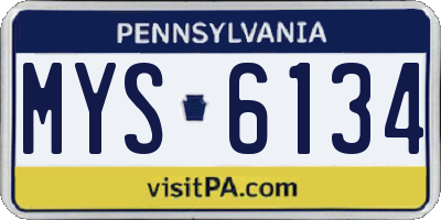 PA license plate MYS6134