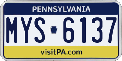 PA license plate MYS6137