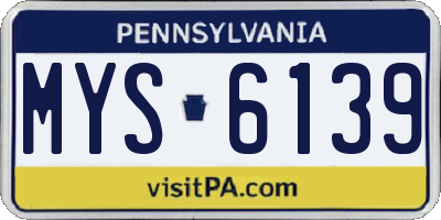 PA license plate MYS6139