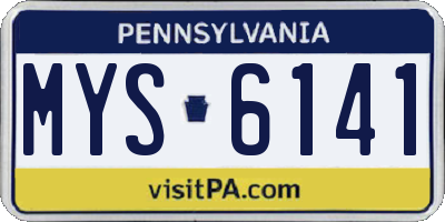 PA license plate MYS6141