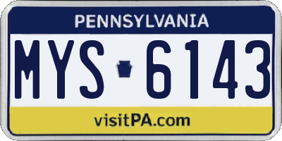 PA license plate MYS6143