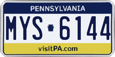 PA license plate MYS6144